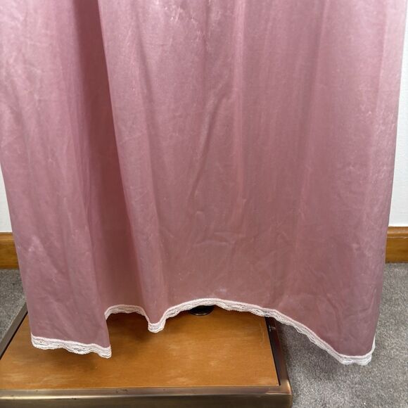 VTG Plus Size Nylon Dusty Rose Pink Maxi Nightgown Slip Dress 51 inch Bust - Picture 2 of 11